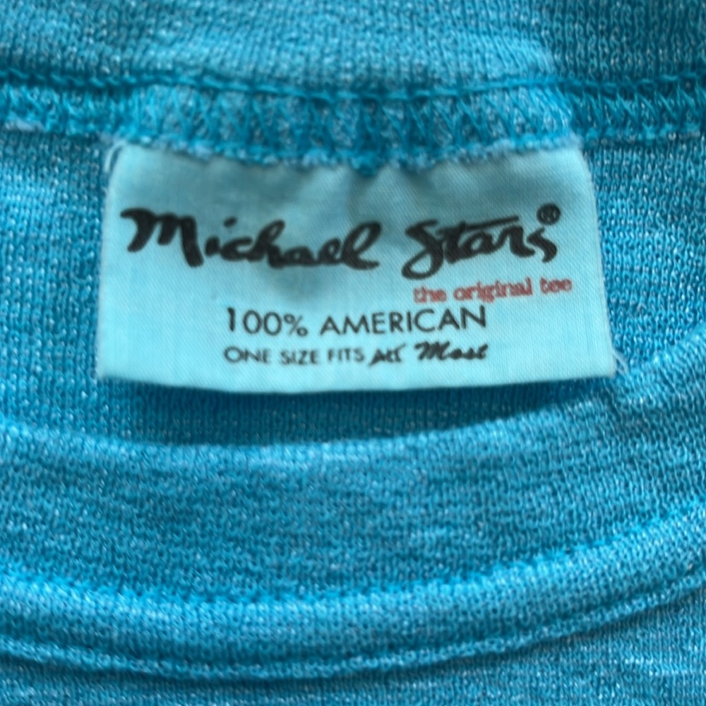 Michael Stars Elsa blue 3/4 sleeve pullover crewneck shirt one size fits all - Picture 6 of 9